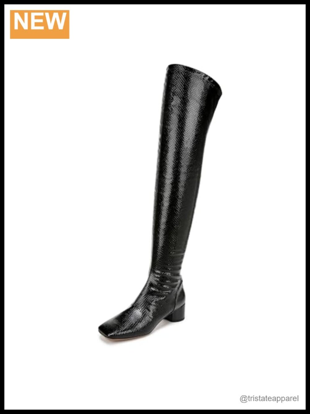 Franco Sarto Over the Knee Boots Square Toe Block Heel Zip Closure Women's OTK